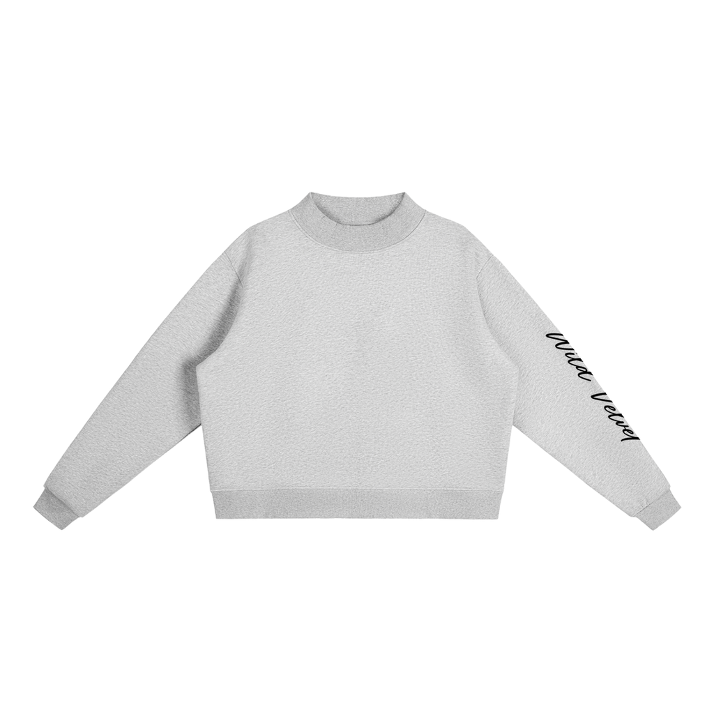 Essential Fleece Mock-Neck Crew Sweatshirt