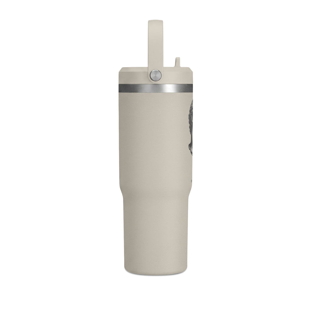 32oz Nomad Tumbler — Matte Black Sculpted Bust Design, Insulated Travel Bottle