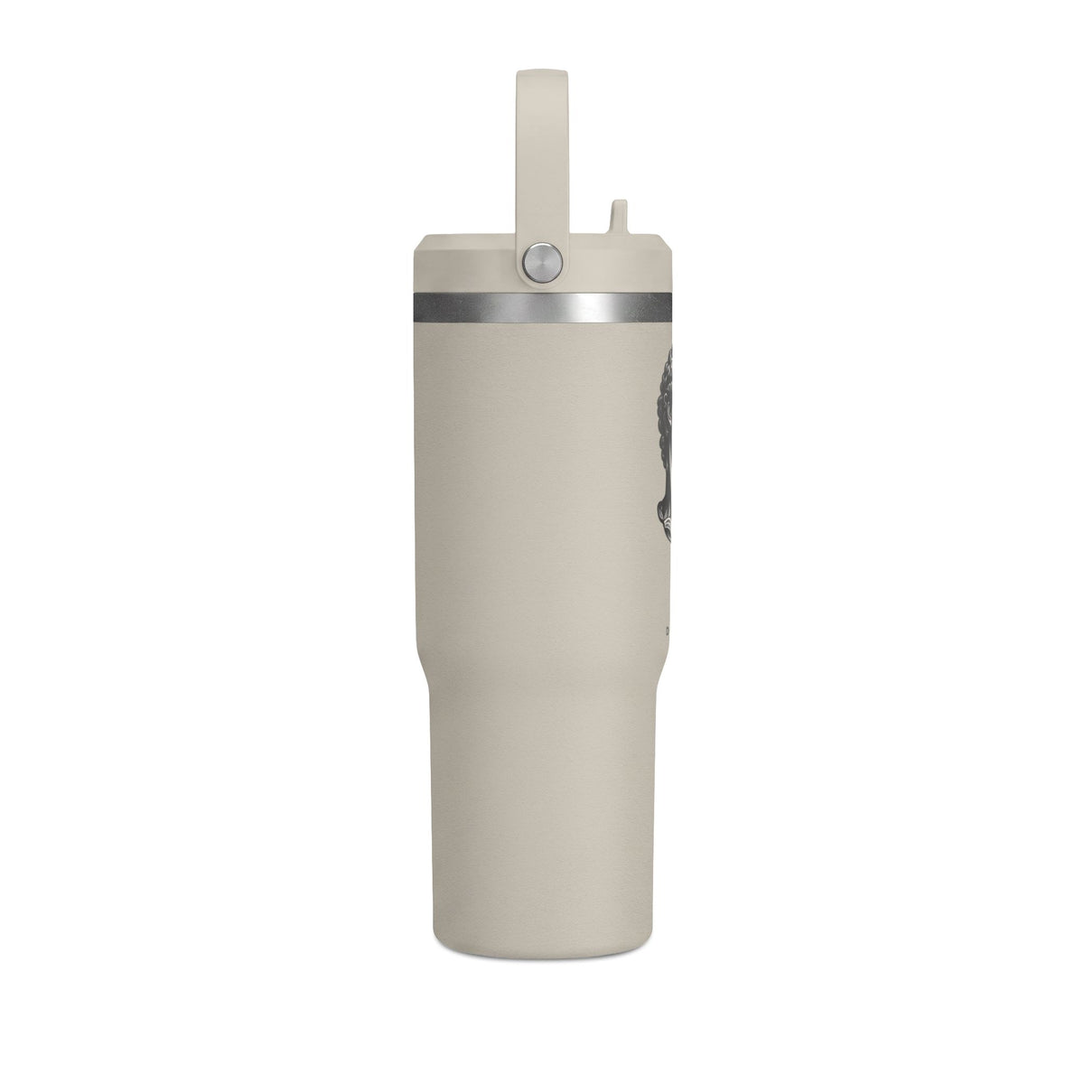 32oz Nomad Tumbler — Matte Black Sculpted Bust Design, Insulated Travel Bottle