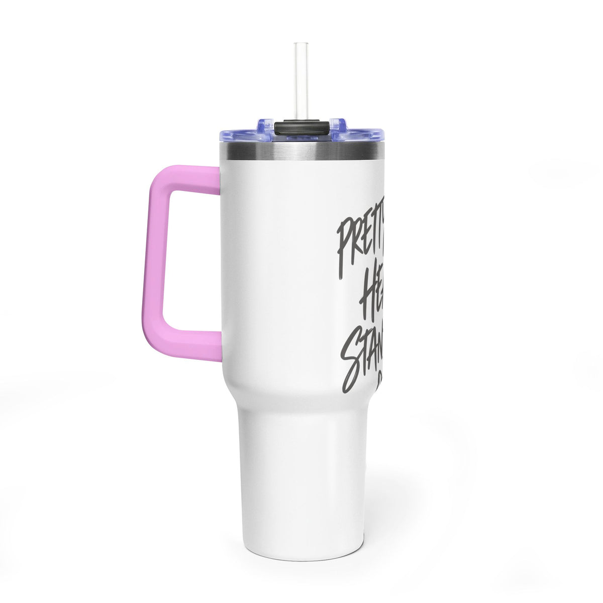 40oz Vacuum Tumbler – “Pretty Face, Heavy Standards” Insulated Travel Mug