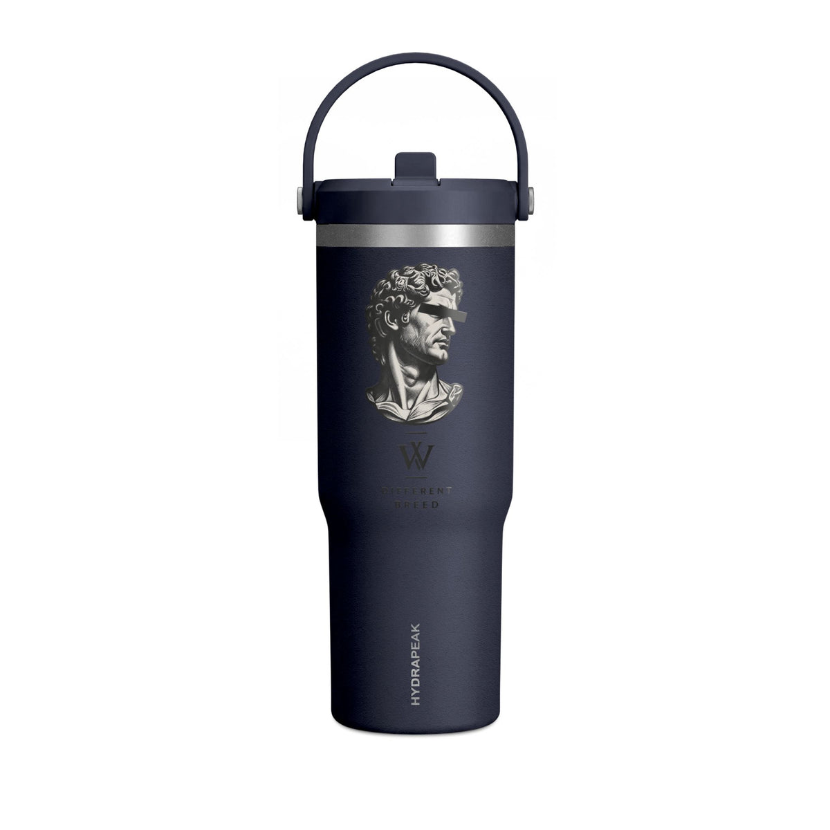 32oz Nomad Tumbler — Matte Black Sculpted Bust Design, Insulated Travel Bottle