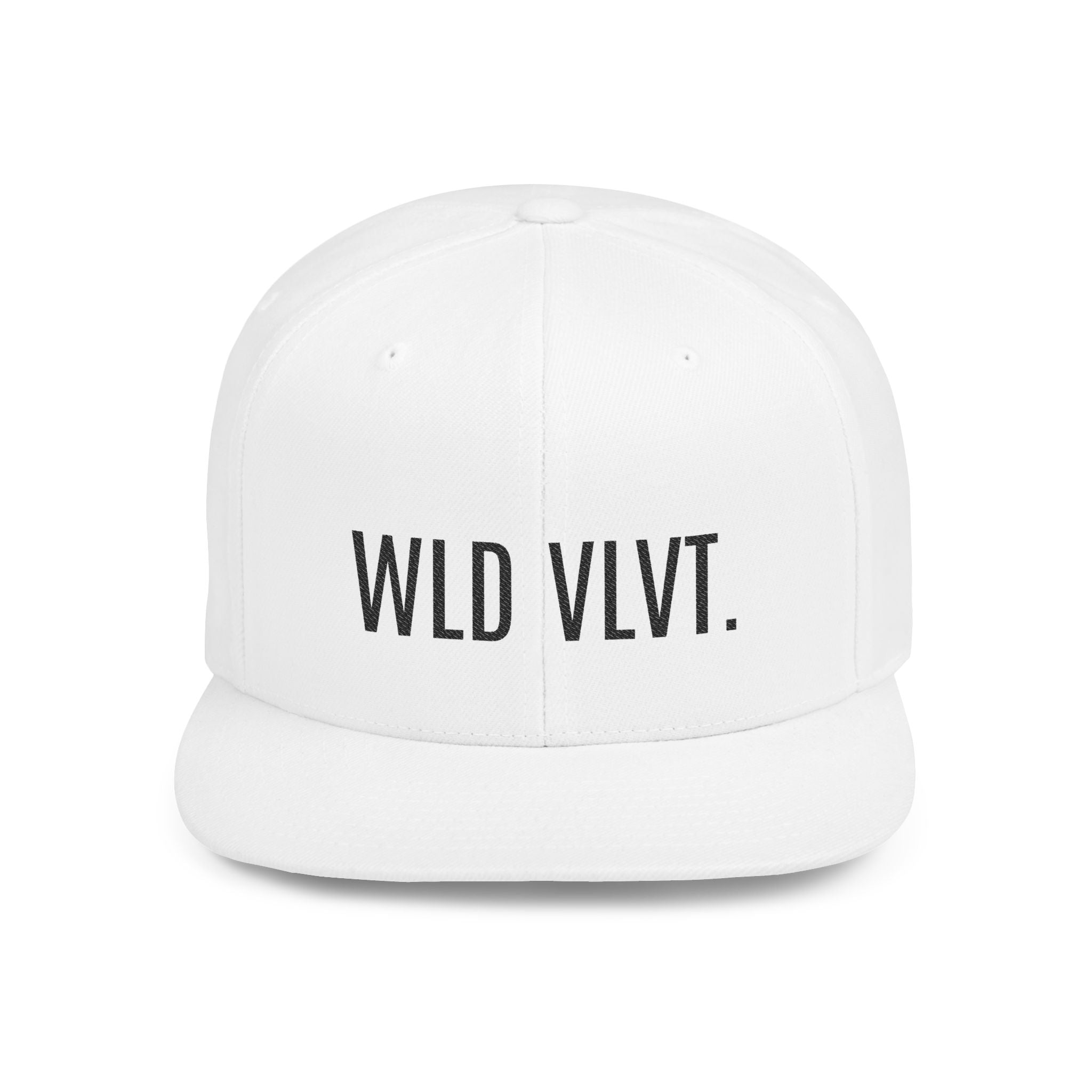 WLD VLVT. Flat Bill Snapback Hat — Minimal Logo Streetwear Cap