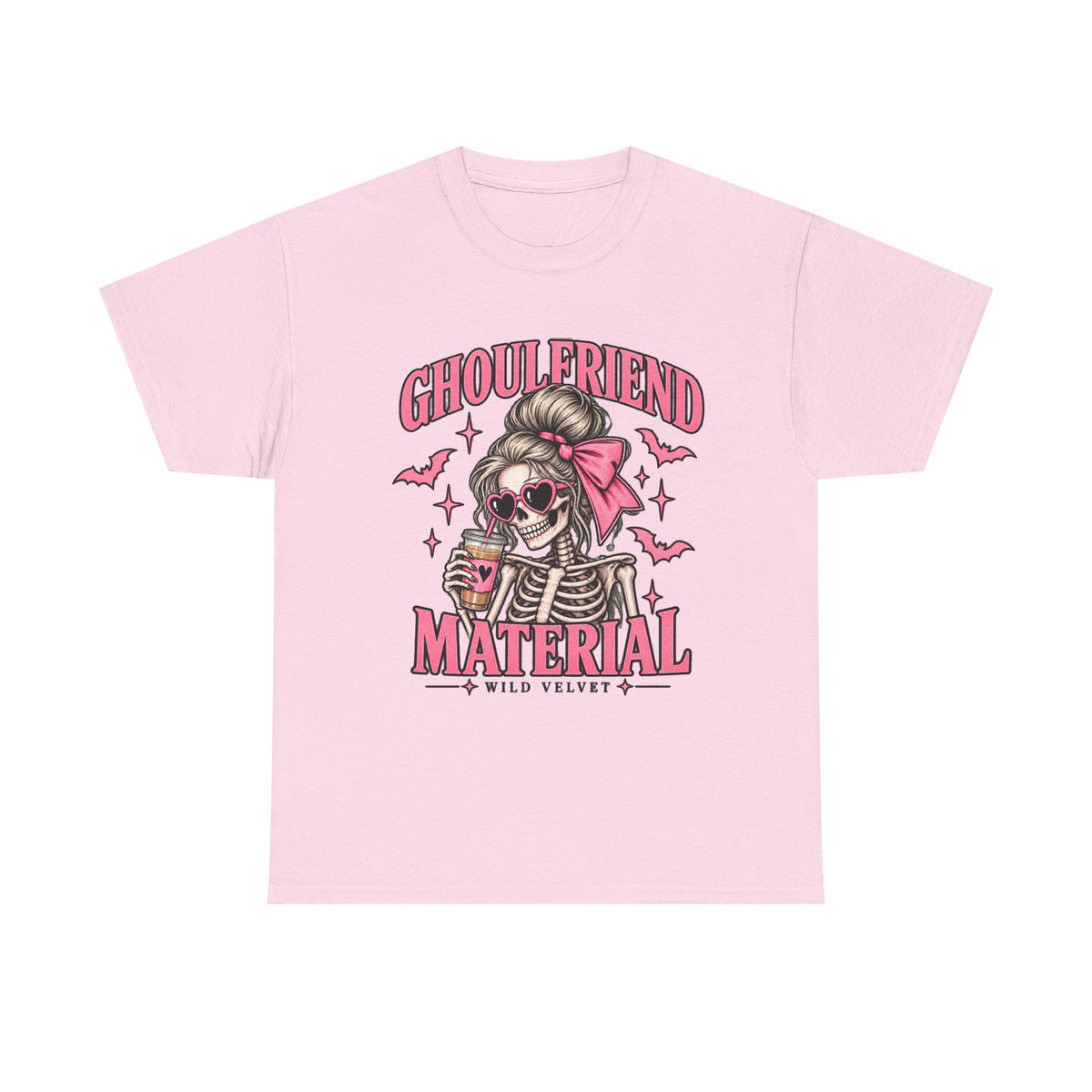 Ghoulfriend Material Tee — Cute Halloween Skeleton Shirt
