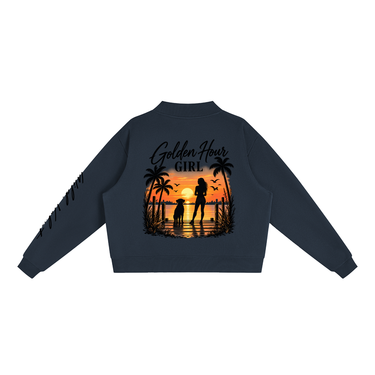Essential Fleece Mock-Neck Crew Sweatshirt