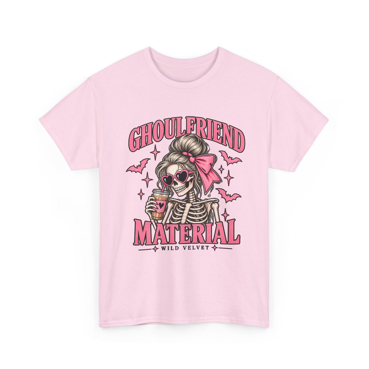 Ghoulfriend Material Tee — Cute Halloween Skeleton Shirt