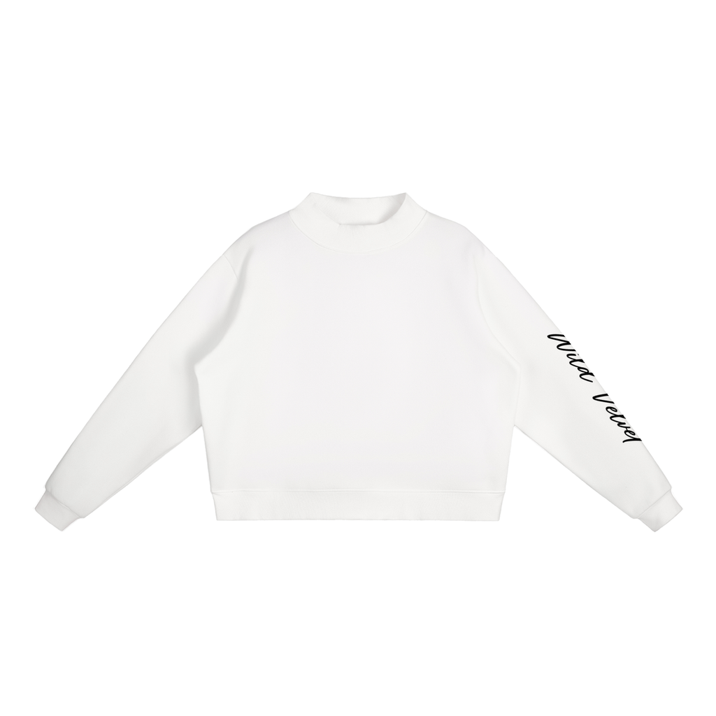 Essential Fleece Mock-Neck Crew Sweatshirt