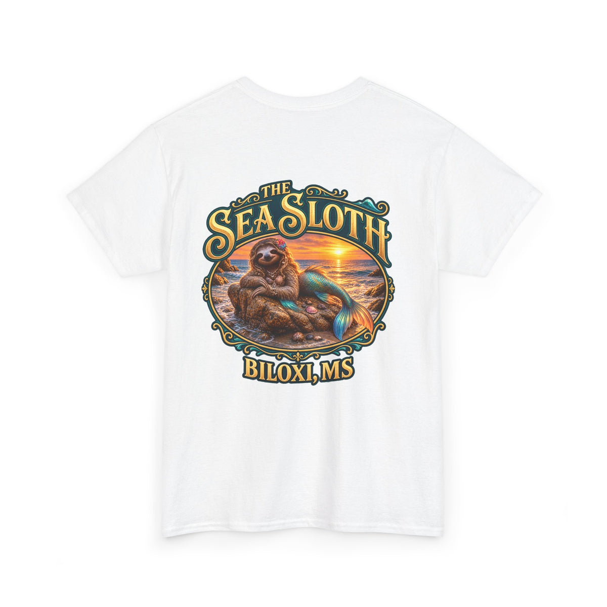 Sea Sloth Biloxi Tee — Retro Beach Sloth Graphic T-Shirt
