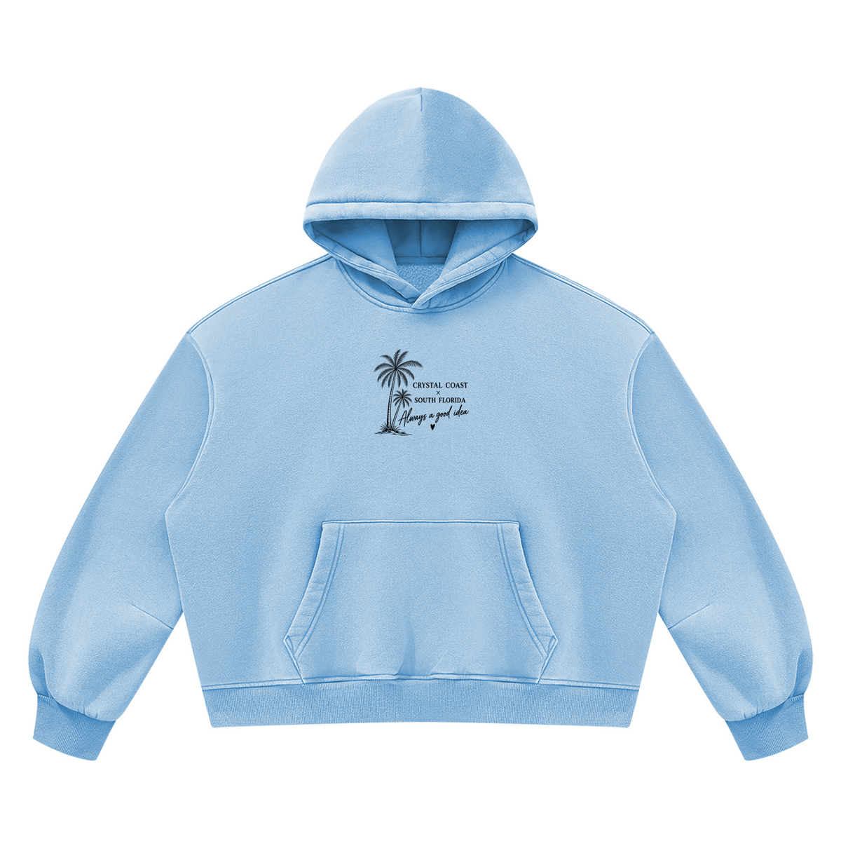 Unisex Vintage Wash Boxy Fleece two coasts one heart