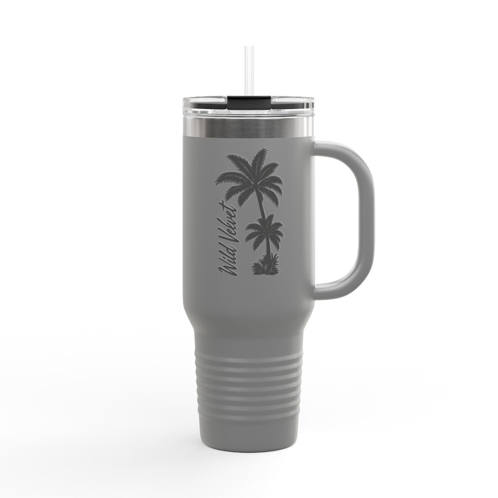 40oz Insulated Travel Mug — 'Wild Vibes' Palm Tree Design