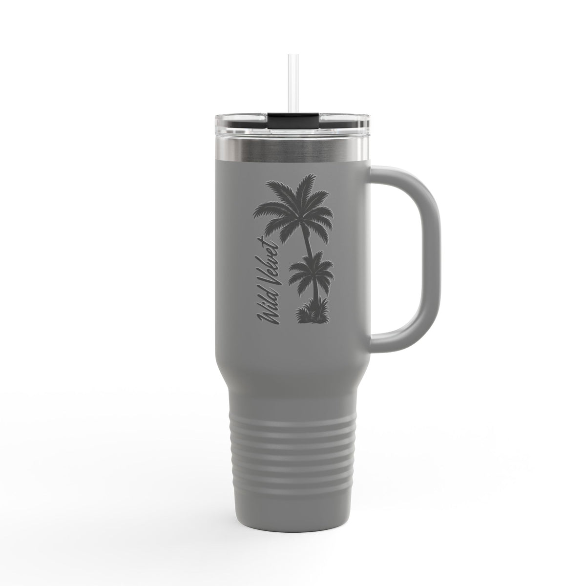 40oz Insulated Travel Mug — 'Wild Vibes' Palm Tree Design