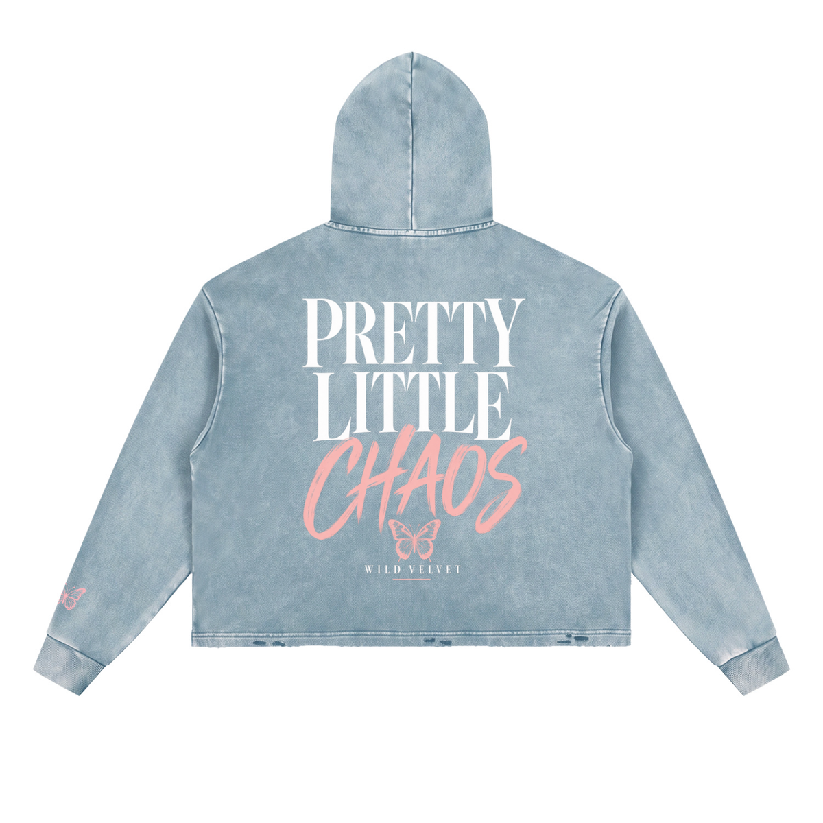 Vintage Washed Frayed-Hem Hoodie