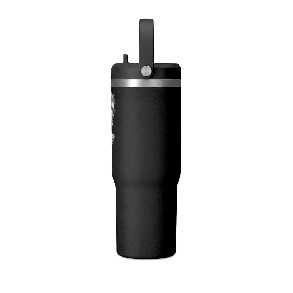 32oz Nomad Tumbler — Matte Black Sculpted Bust Design, Insulated Travel Bottle