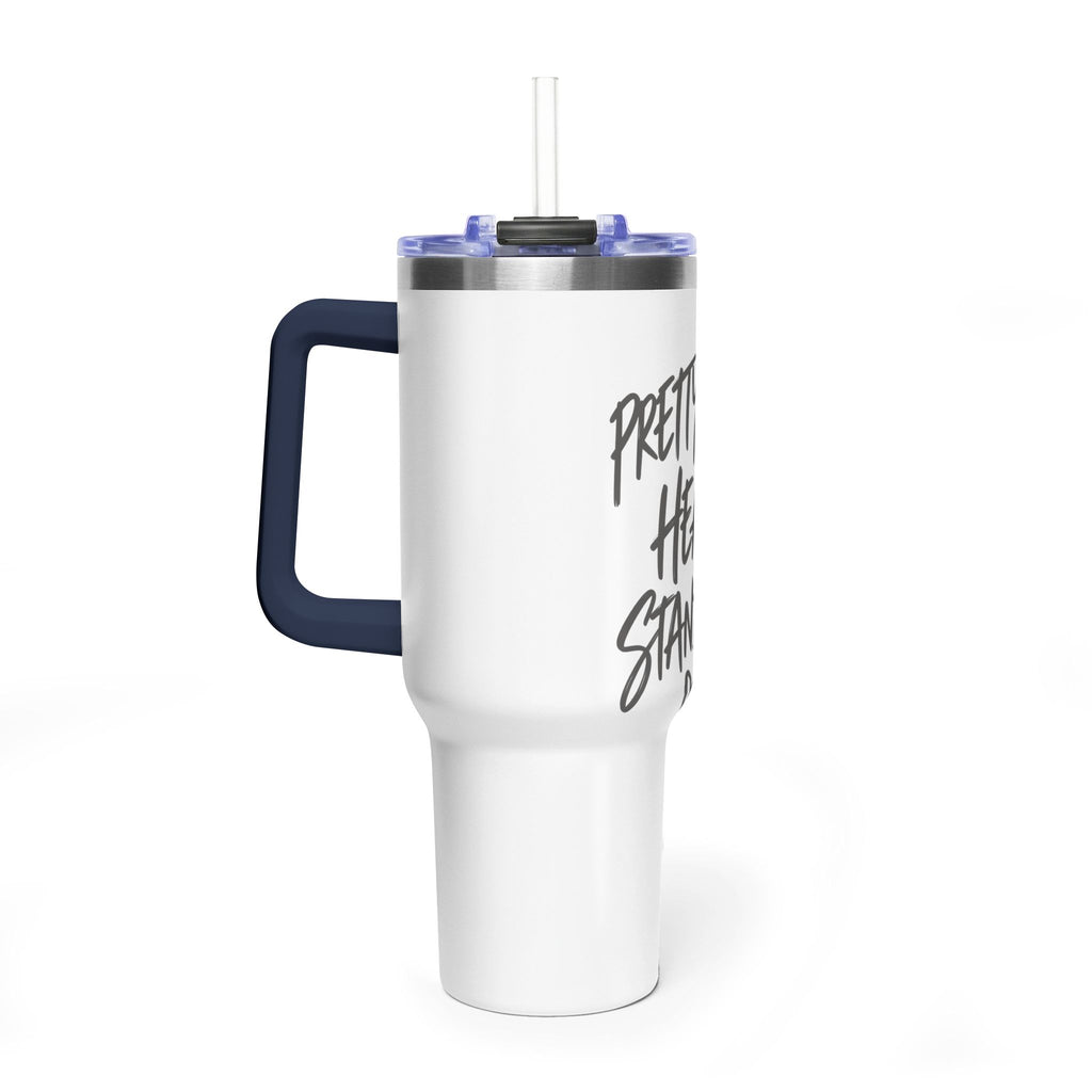 40oz Vacuum Tumbler – “Pretty Face, Heavy Standards” Insulated Travel Mug