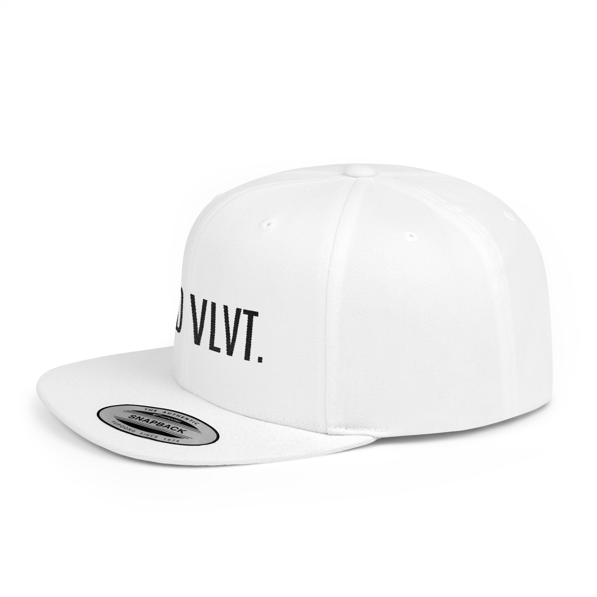 WLD VLVT. Flat Bill Snapback Hat — Minimal Logo Streetwear Cap