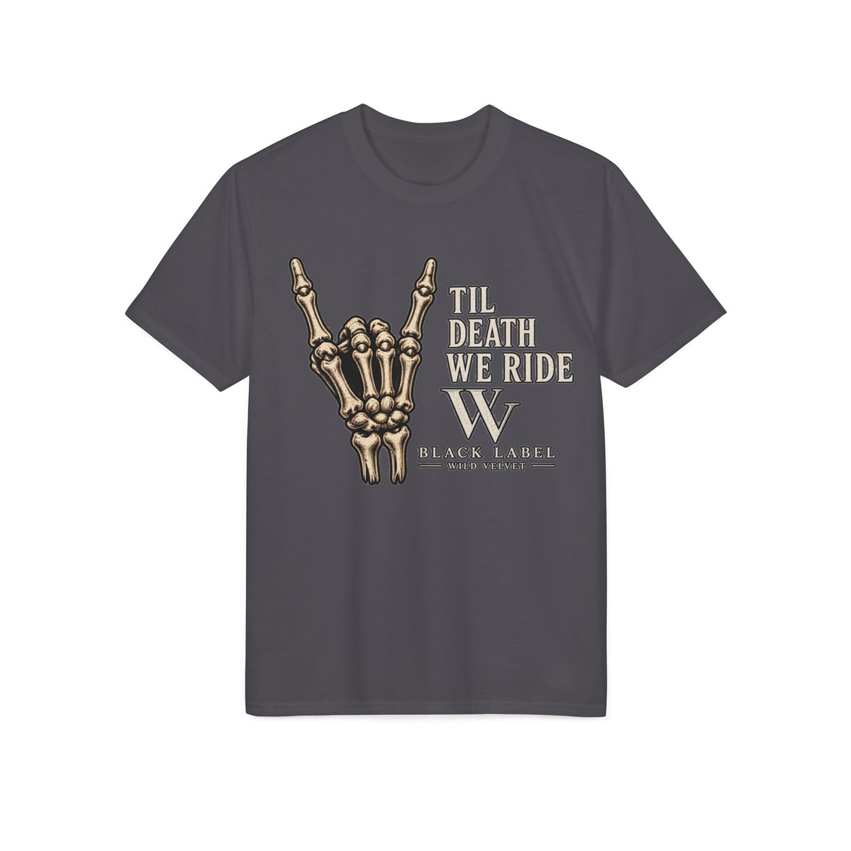 T-Shirt — "'Til Death We Ride" Skeleton Hand Biker Tee