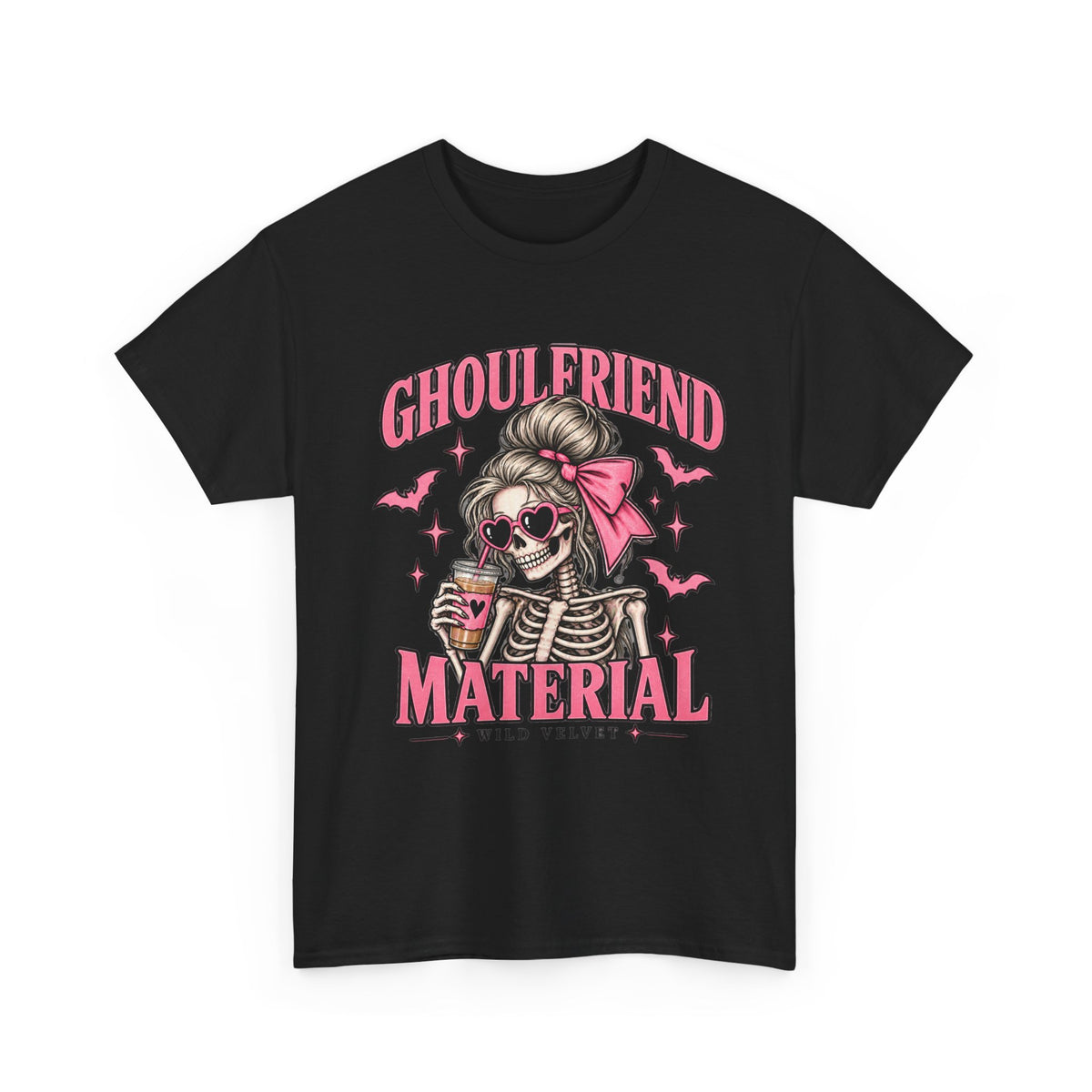 Ghoulfriend Material Tee — Cute Halloween Skeleton Shirt