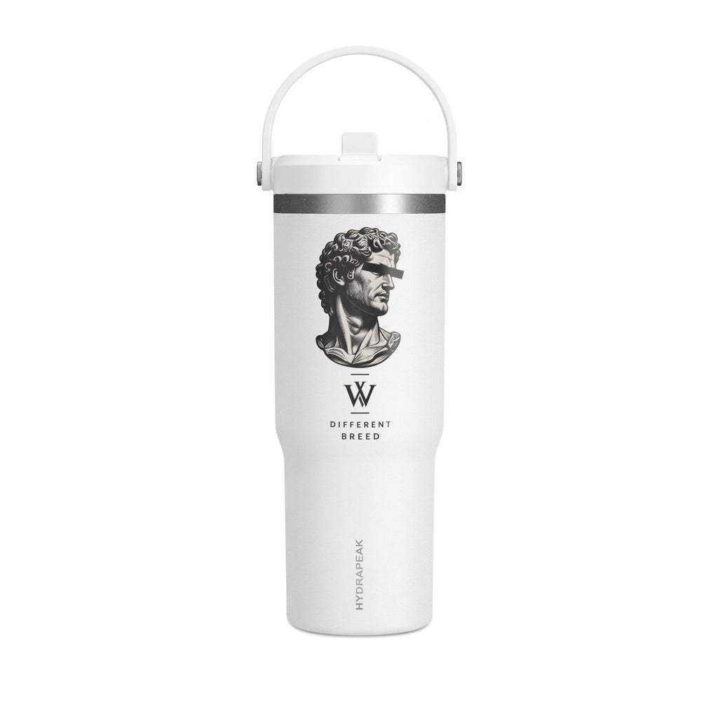 32oz Nomad Tumbler — Matte Black Sculpted Bust Design, Insulated Travel Bottle