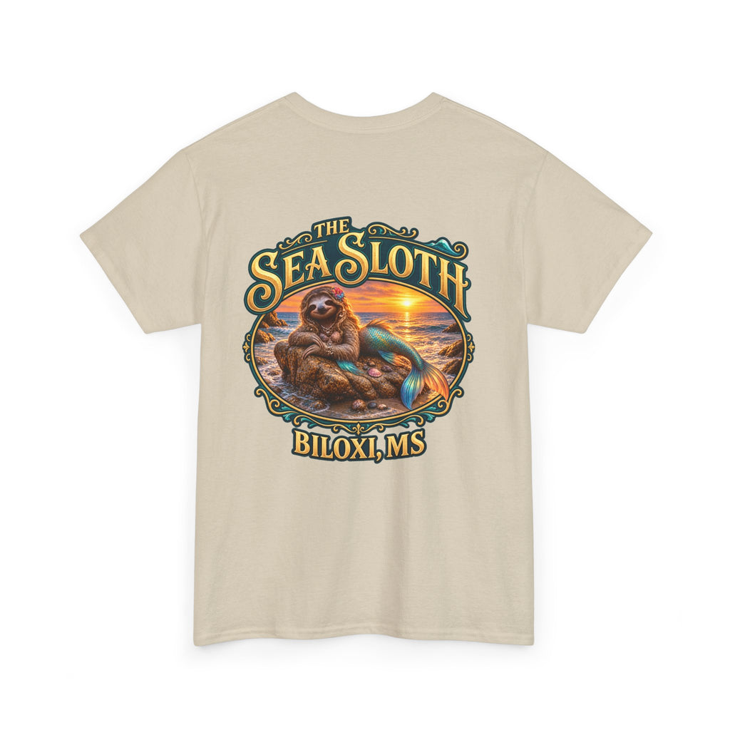 Sea Sloth Biloxi Tee — Retro Beach Sloth Graphic T-Shirt