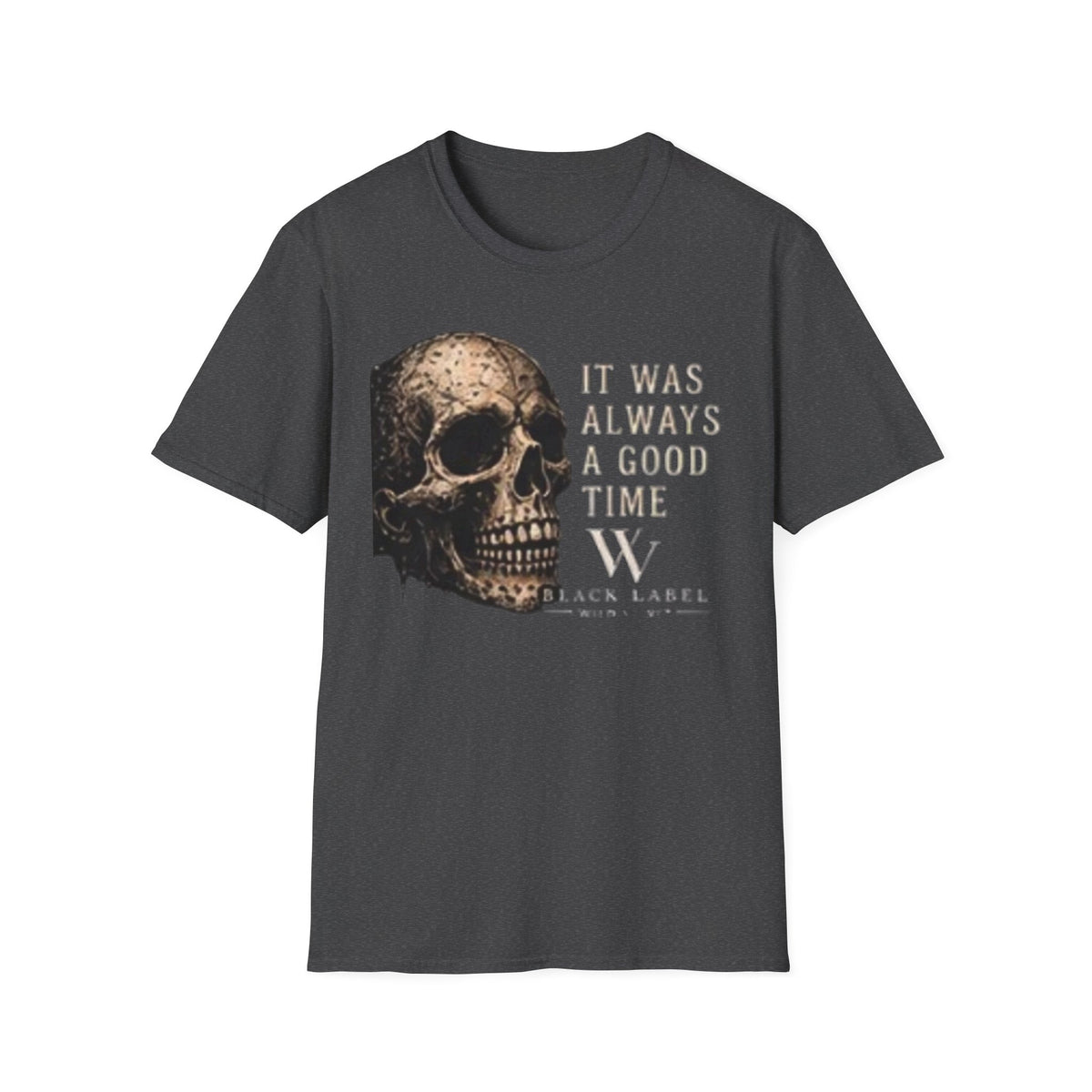 Skull Graphic T-Shirt — "It Was Always a Good Time" Vintage Goth Tee