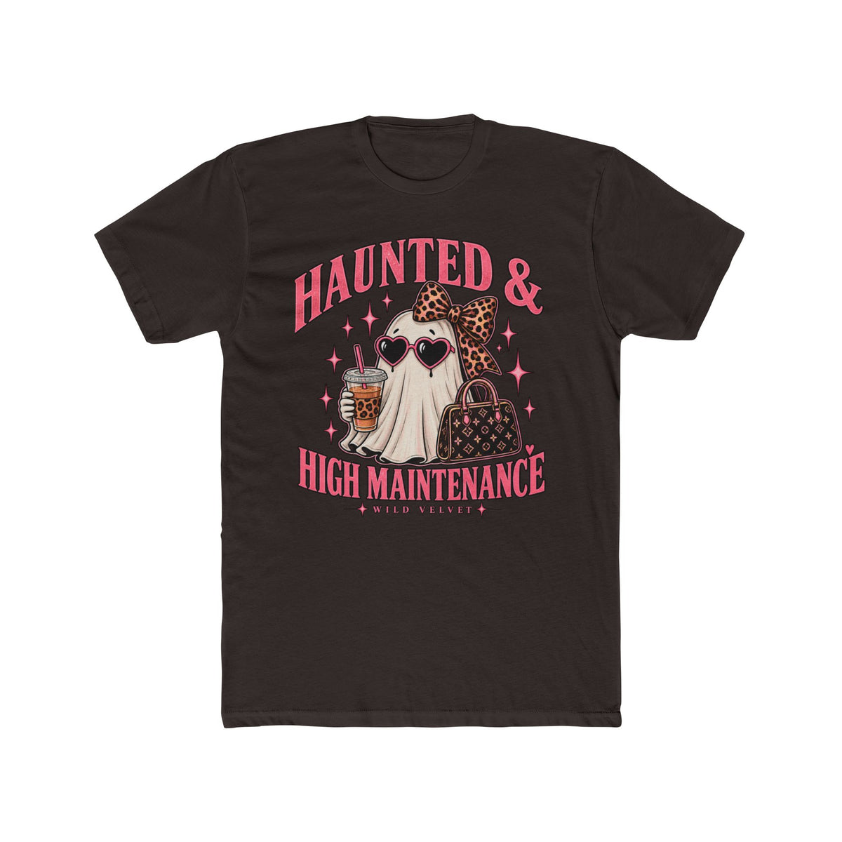 Haunted & High Maintenance Ghost Tee — Cute Halloween Graphic Shirt