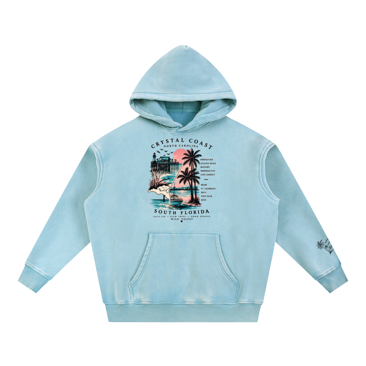 Snow Wash Fleece Oversize Hoodie