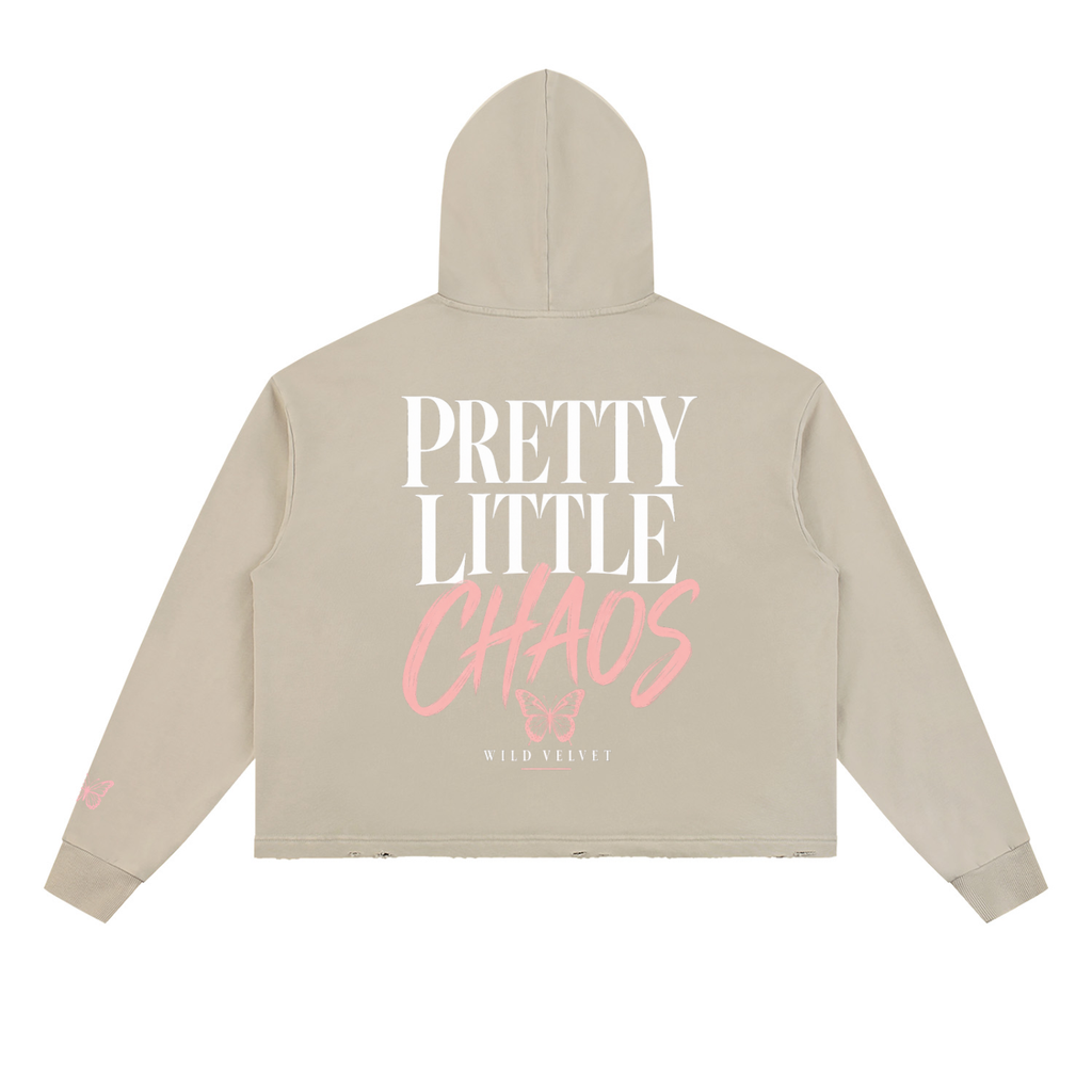 Vintage Washed Frayed-Hem Hoodie