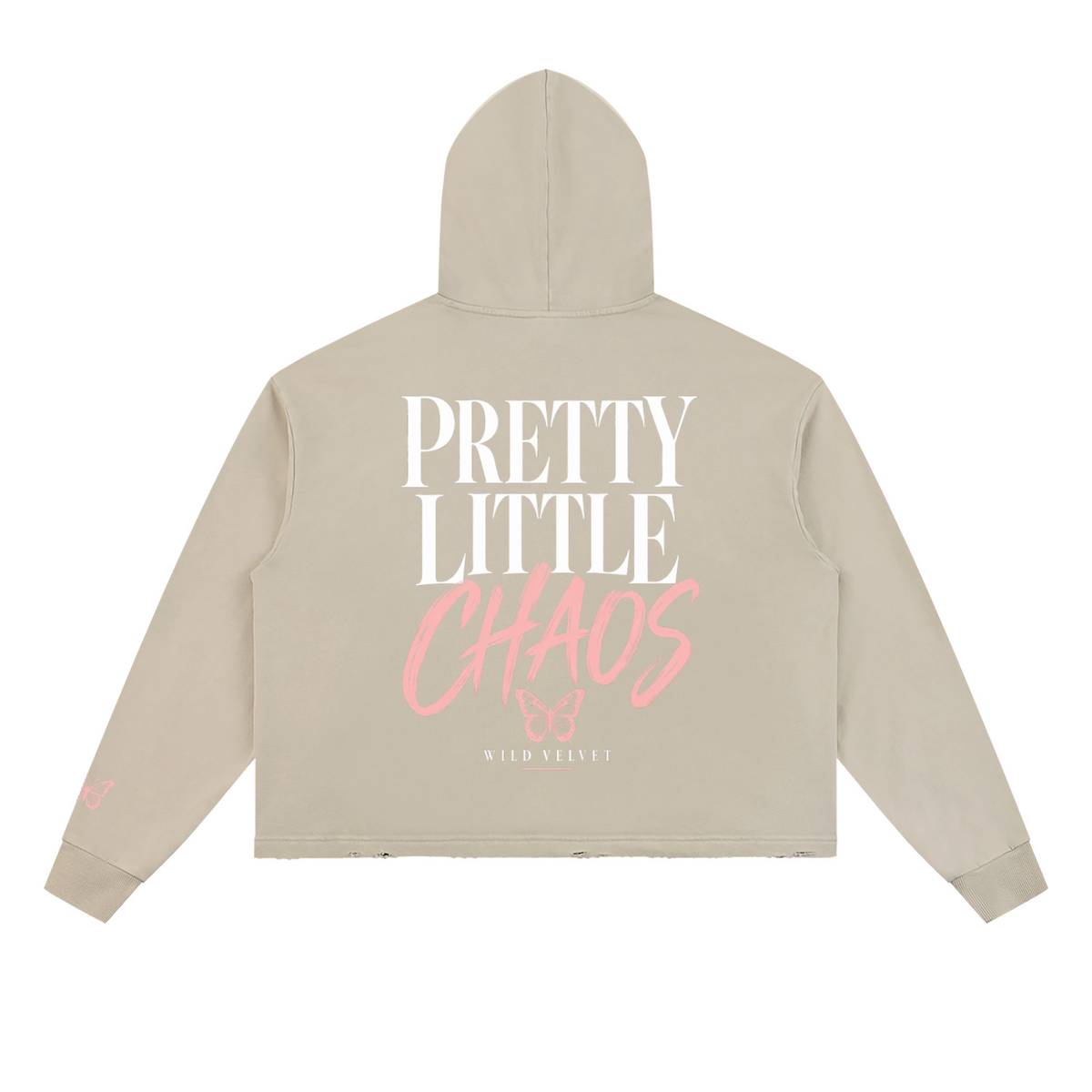 Vintage Washed Frayed-Hem Hoodie