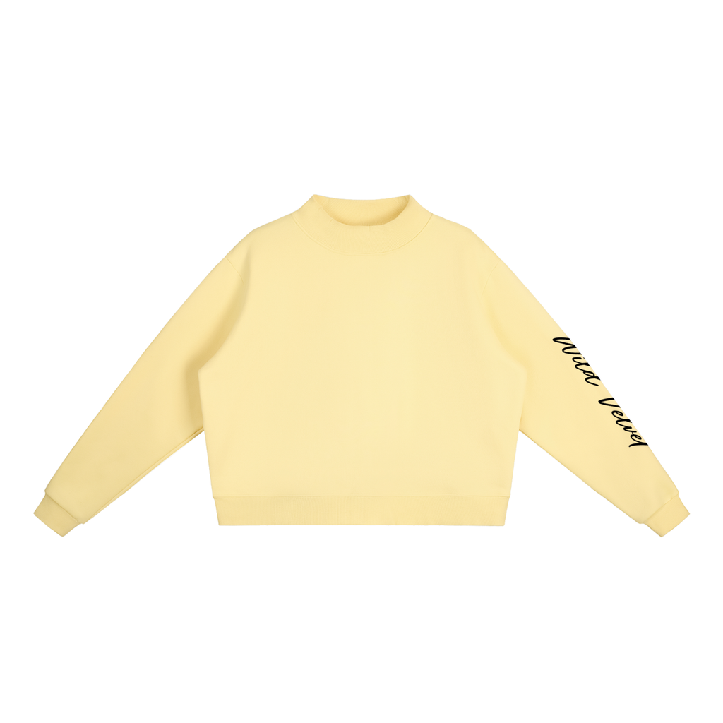 Essential Fleece Mock-Neck Crew Sweatshirt