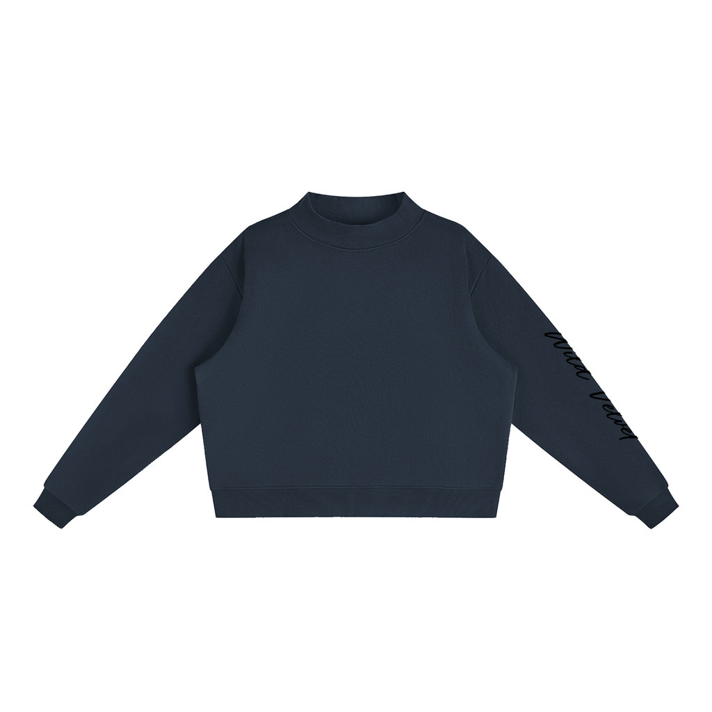 Essential Fleece Mock-Neck Crew Sweatshirt