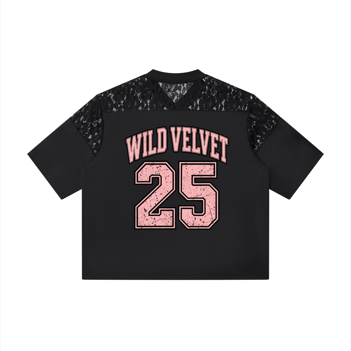 Unisex Lace Paneling V-Neck T-Shirt
