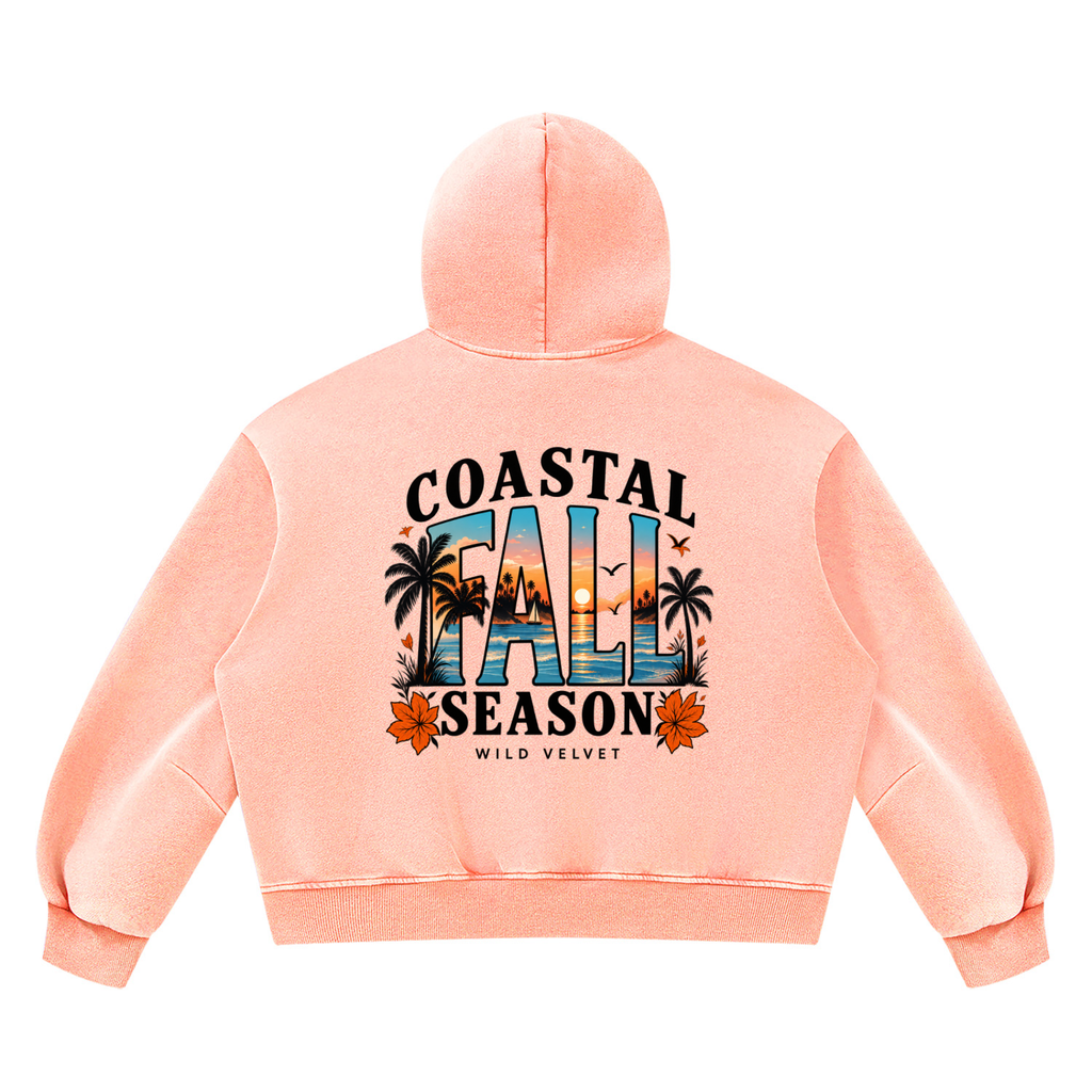 Unisex Vintage Wash Boxy Fleece Hoodie
