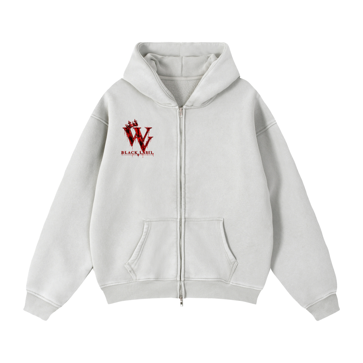 Zip-Through Boxy Fleece Hoodie