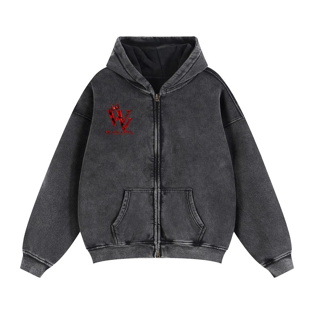 Zip-Through Boxy Fleece Hoodie
